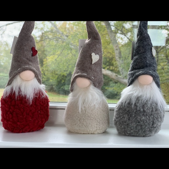 Gnome set of 3 Red Gray & beige - Picture 3 of 6